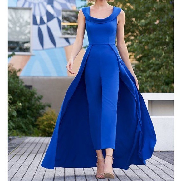 kay unger crepe maxi romper